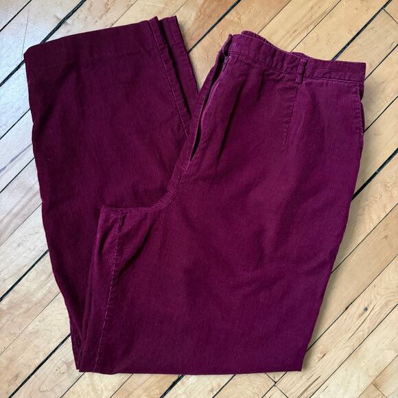 Vintage 90s Pendleton red corduroy pants high rise pleated trousers - Picture 7 of 7